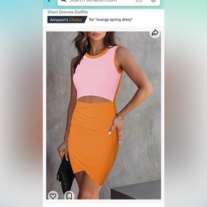 Orange pink dress